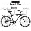 S26205 Adult Beach Cruiser Bike,7 Speed Bicycles, Multiple Colors,26" Inch Wheels, for Men and Women
