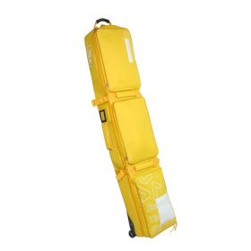 Single And Double Snowboard Snowboard Storage Bag With Wheel Large Capacity (Option: Yellow-Veneer-148x32cm)