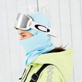 Velvet Windproof Ski Head Cover Protective Mask (Option: Blue25-S)