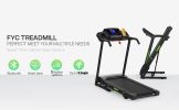 FYC Folding Treadmill for Home Office Use Walking Jogging Running Machine Incline Treadmill 330LBS Weight Capacity Foldable Compact Treadmill with LED